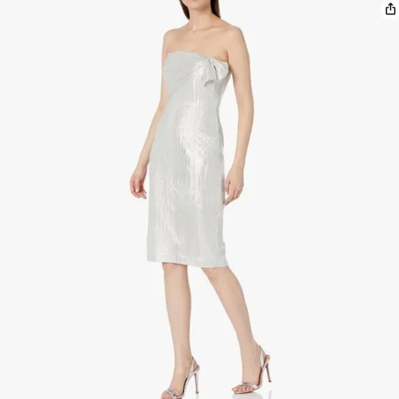 Black Halo Divina Metallic Sheath Dress Size 6 NWT - Picture 2 of 13